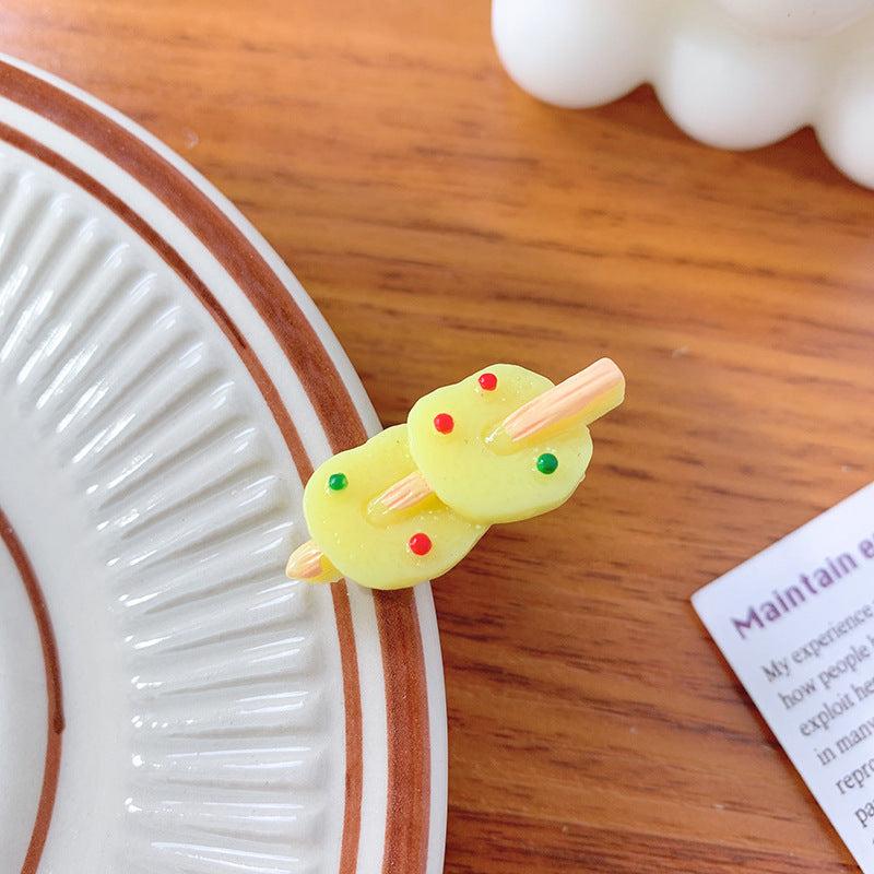 Lotus Root Meat Ball Skewer Duck Billed Hair Clip Funny Food Series