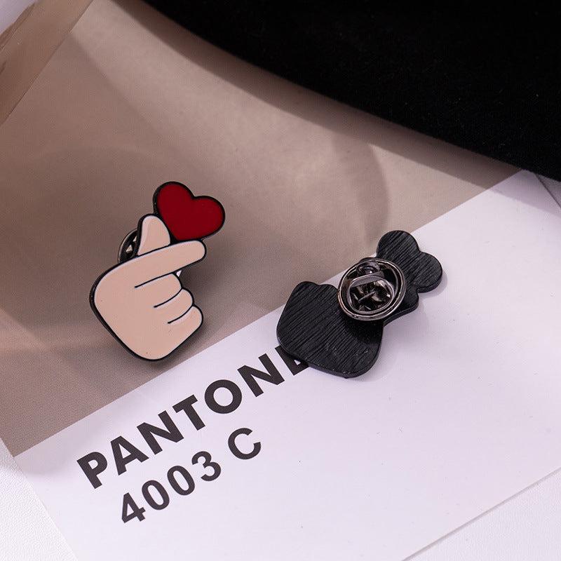 Heart Brooch Pin Creative Pop Enamel Pin Lapel Badges Brooch Funny Jewelry