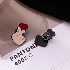Heart Brooch Pin Creative Pop Enamel Pin Lapel Badges Brooch Funny Jewelry