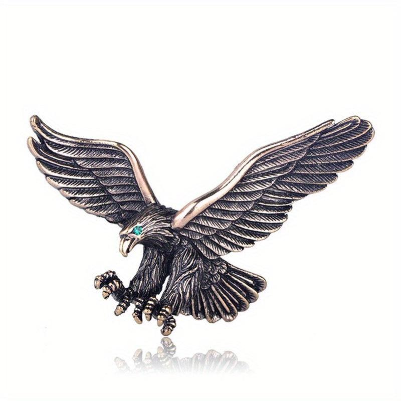 Vintage Flying Eagle Brooch Pin for Men Casual Clothing Jewelry