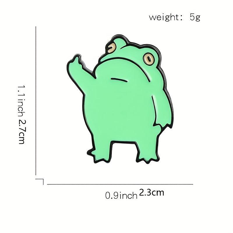 Funny Frog Brooch For Men Cartoon Baked Paint Enamel Frog Pin