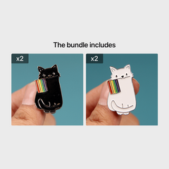 Anime And Rainbow Cat Brooch