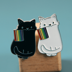 Anime And Rainbow Cat Brooch