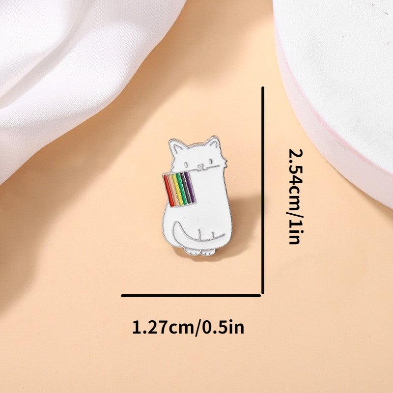 Anime And Rainbow Cat Brooch