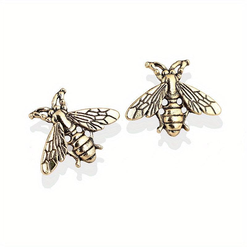 Bee Brooch Collar Pin Buckle Alloy Button Couple Shirt Suit Accessory Silver