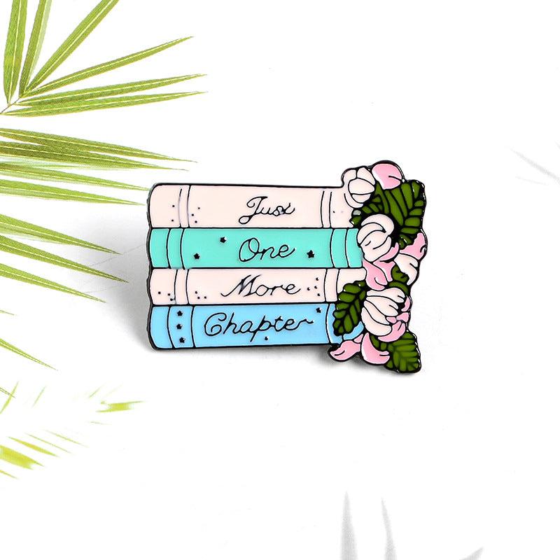 Pink Flower Student Book Brooch Buttons & Pins