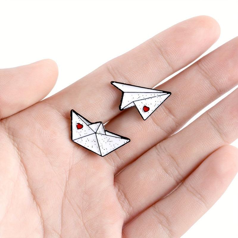 Airplane Boat Enamel Brooch Art Lapel Pin Jackets Hats Scarves Pants Pins