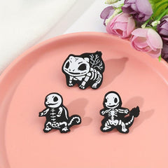 Cartoon Skeleton Animal Breast Pin For Men
