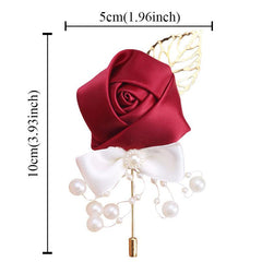 Wedding Bride And Groom Flower Corsage Brooch Simulation Flower
