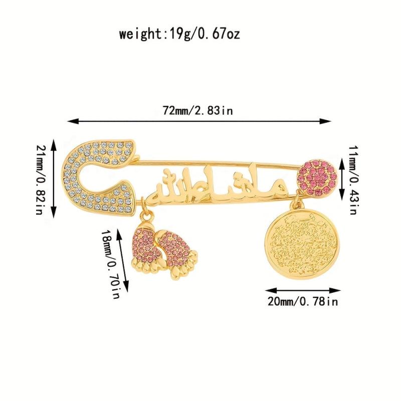 Faux Diamond Inlaid English Alphabet Brooch