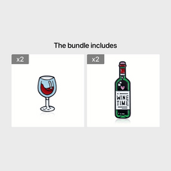 Cartoon Red Wine Bottle Wine Cup Jewelry Pin