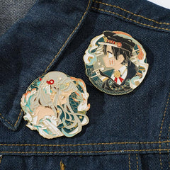 European American Cartoon Metal Brooch Backpack Clothes Accessories Gift