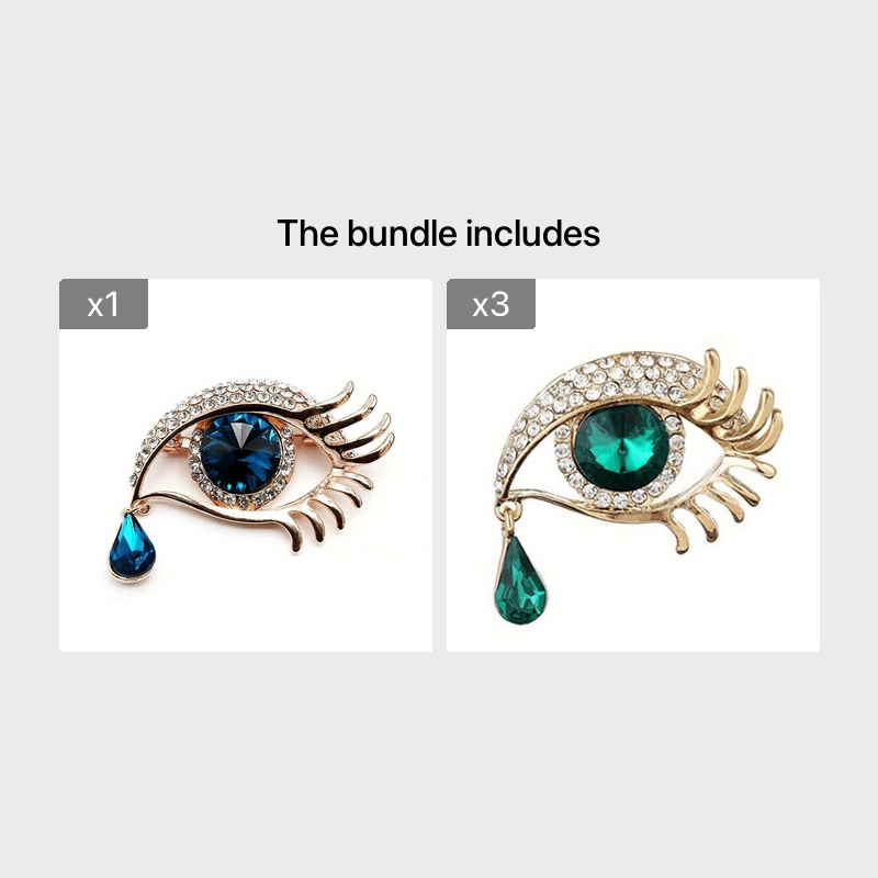 Eye Shape Brooch With Rhinestone For Women