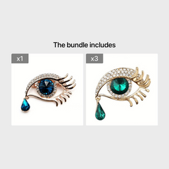 Eye Shape Brooch With Rhinestone For Women