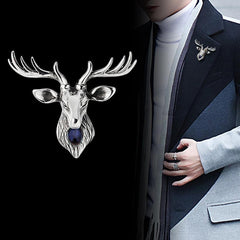 Animal Shaped Elk Brooch Pin for Men Suit Coat Lapel Pins