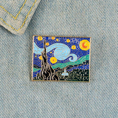 Starry Sky Moonlit Night Brooch Christmas Gift