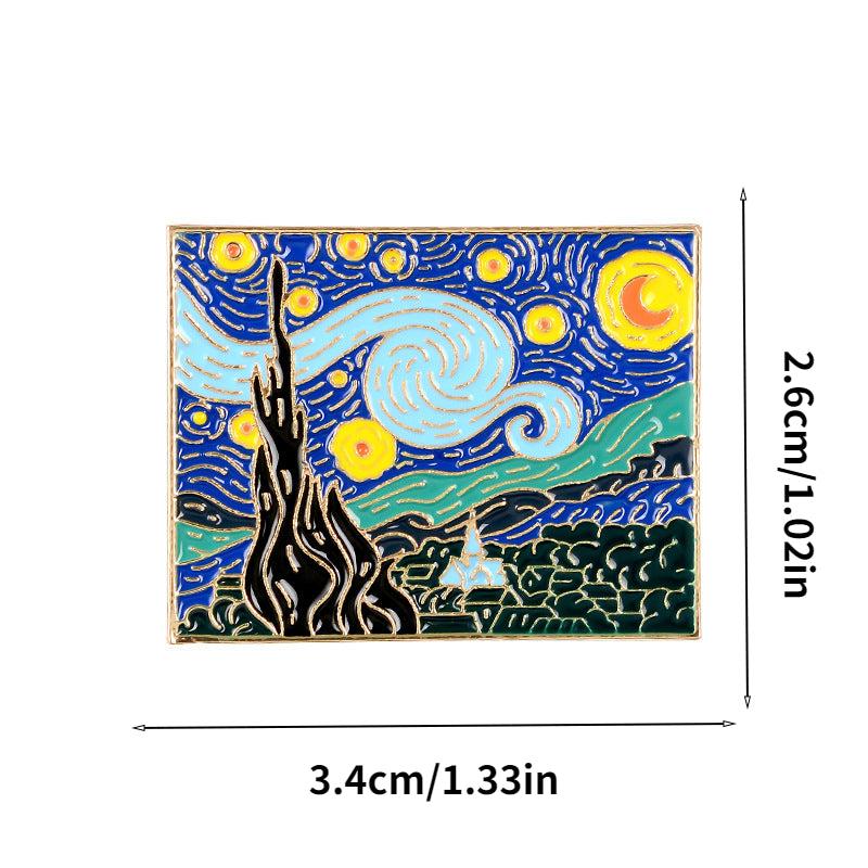 Starry Sky Moonlit Night Brooch Christmas Gift