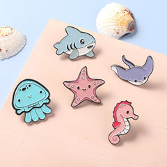 Creative Sea Animal Brooch, Set of 5