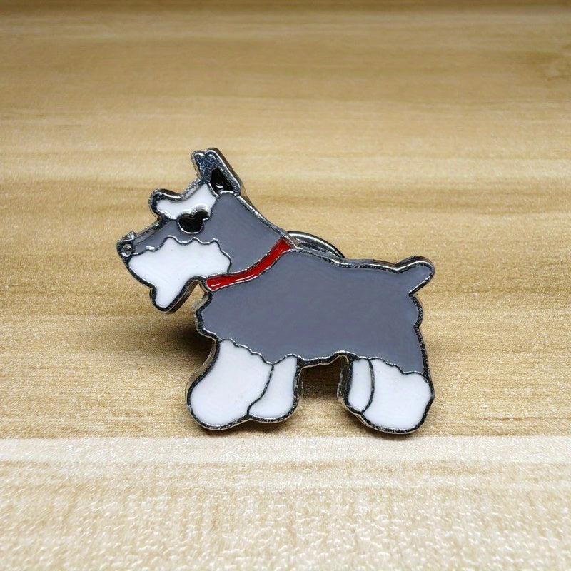 Colorful Schnauzer Husky Nobleman Dog Brooch Men