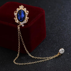 1pc Couple Brooch Pins Tassel Chain Brooch Wedding Host Chest Flower