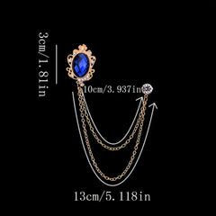 1pc Couple Brooch Pins Tassel Chain Brooch Wedding Host Chest Flower