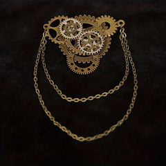 Steampunk Gear Brooch for Men