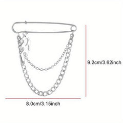 Double Layer Chain Butterfly Brooch Men Pin Suits Shoes Hats Accessories