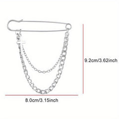 Double Layer Chain Butterfly Brooch Men Pin Suits Shoes Hats Accessories