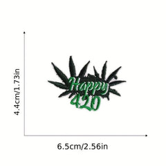 8pcs Green Leaves Iron On Patches Sew On Embroidered Applique Repair DIY Crafts