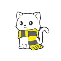 Cartoon Cat Scarf Shape Alloy Brooch Pin Unisex Gray Kitten