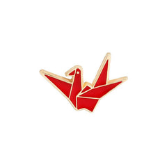 Cartoon Paper Crane Enamel Pin Lapel Plated Set Gift Couple Friendship