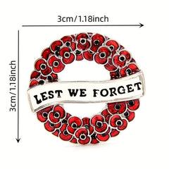 Classic Poppy Shape Brooch For Men Charm Banquet Wear Jewelry