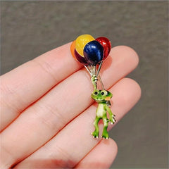 Colorful Balloon Frog Brooch Pin for Men