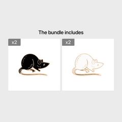 Cute Cat and Mouse Brooch Anime Pin