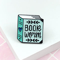Bookworm Zinc Alloy Brooch For Birthday Gift
