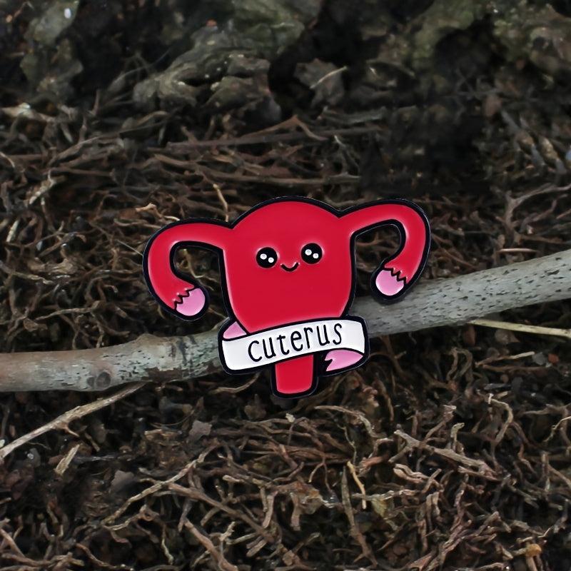 Cuterus Letter Red Uterus Brooch