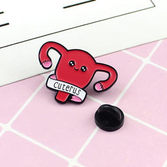 Cuterus Letter Red Uterus Brooch