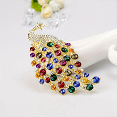 Glamour Zircon Peacock Brooch Pin Multicolor Women Party Wedding