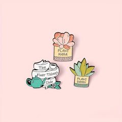 Plant Mama Plant Daddy Succulent Aloe Brooch