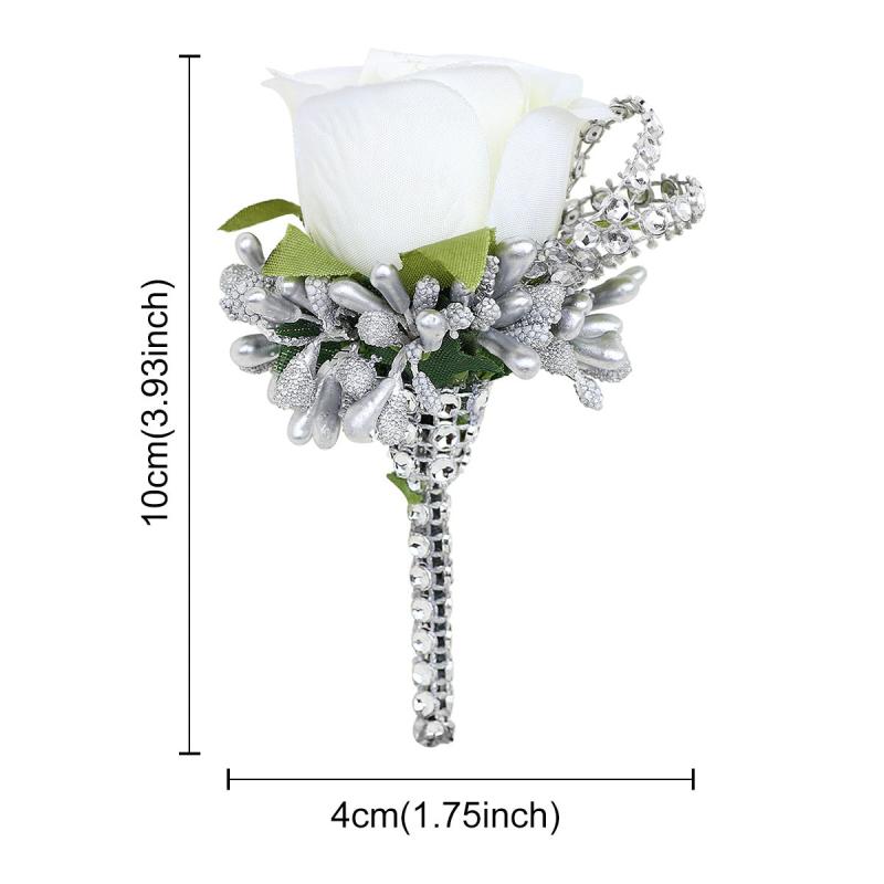 Flower Shaped Brooch Wedding Groom Bridal Pin Rose Groomsmen Bridesm