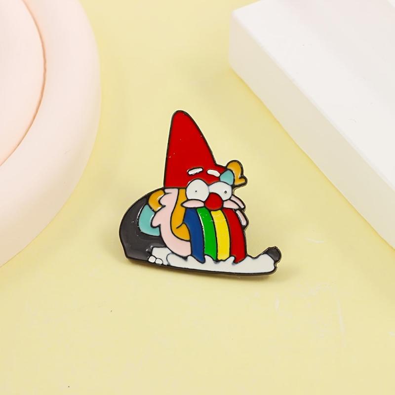 Rainbow Tongue Gnome Brooch