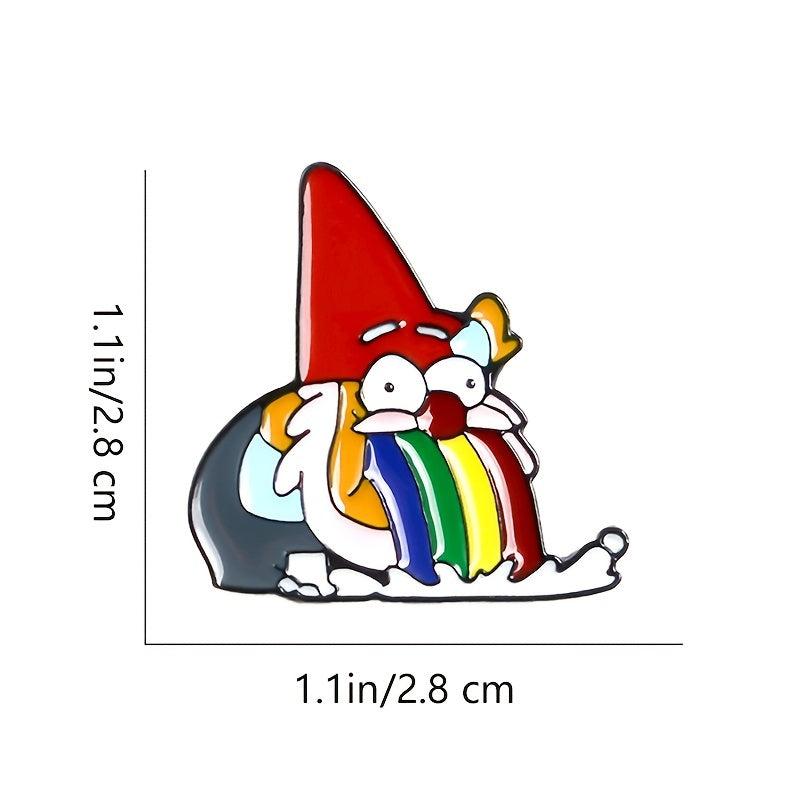 Rainbow Tongue Gnome Brooch