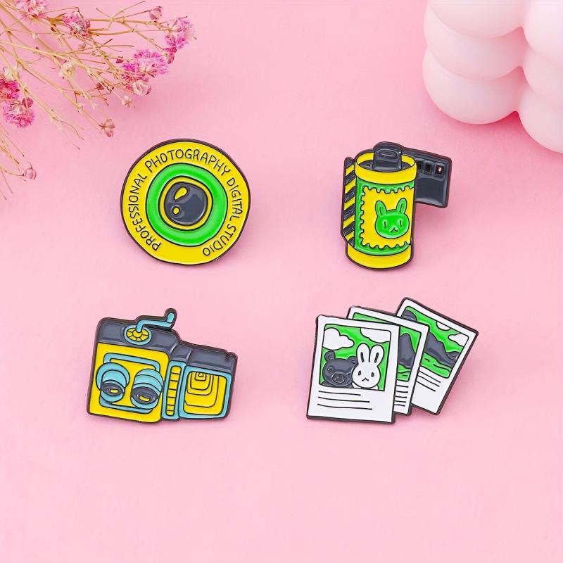 Film Camera Lens Photo Decorative Brooch For Men