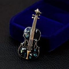Men's Violin Shell Brooch Jewelry