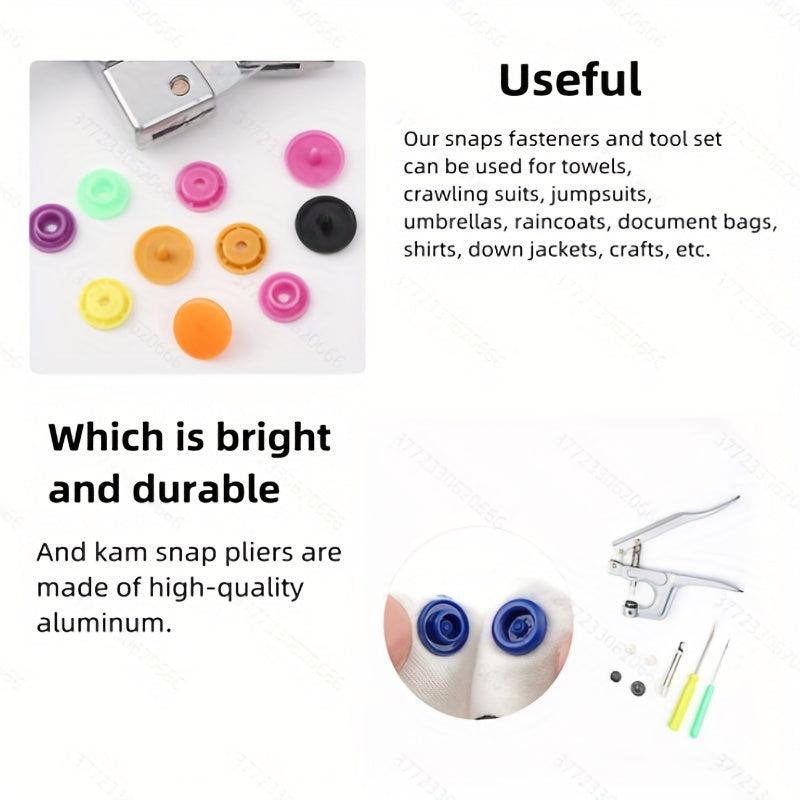 360PCS Plastic Snap On Buttons and Tool Set, 24 Colors for Men