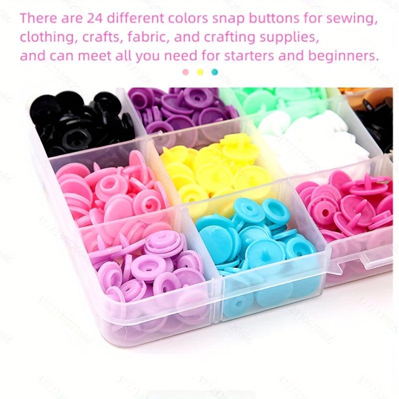 360PCS Plastic Snap On Buttons and Tool Set, 24 Colors for Men