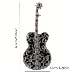 Men's Vintage Guitar Violin Brooch Instrument Pin Badge