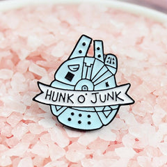 Funny HUNK O' JUNK Hand-lettered Brooch