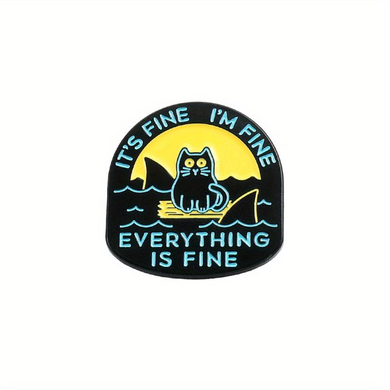 Funny Cartoon Cat Enamel Pin Brooch