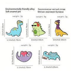 Dino Enamel Pins Animal Brooches for Kids Backpack